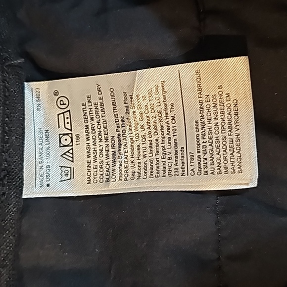 Banana Republic HR Pleated Pant Trouser Slacks Linen High Waisted Wide Black 4 L - Picture 10 of 14